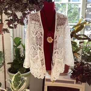Elegant White Lace Cardigan